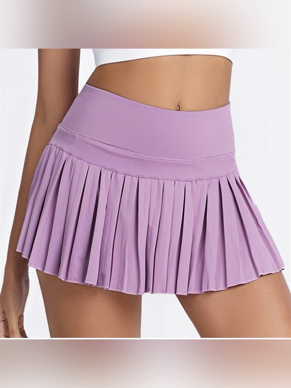 GOLDHINGE Slate Blue Pleated Performance Skirt/Skort with pockets; Size Medium